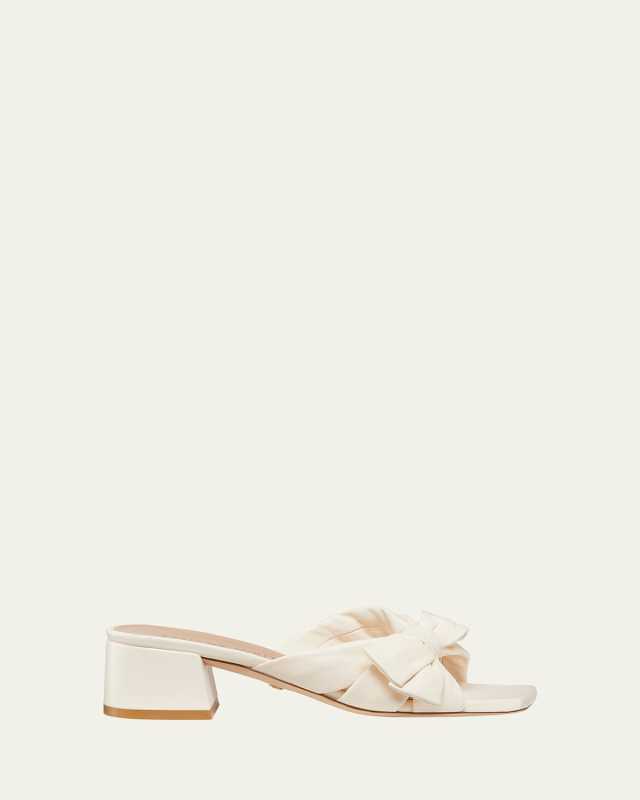 Sofia Lambskin Bow Mule Sandals